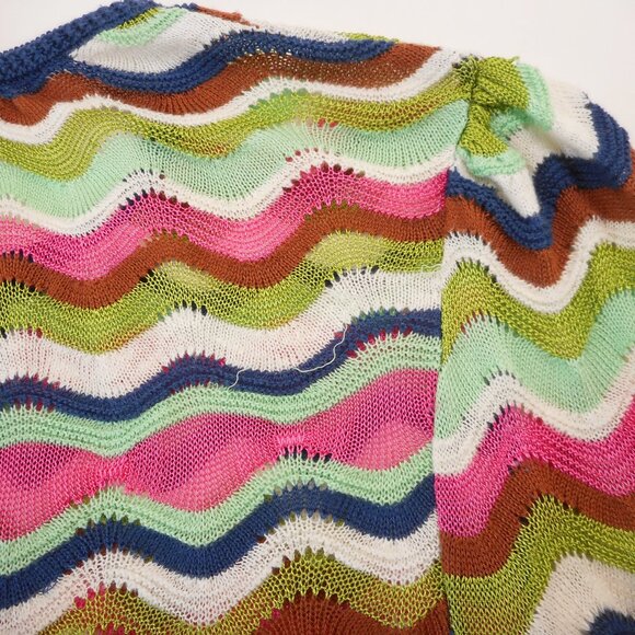 M Missoni Womens Colorful Zig Zag Pattern Long Sleeve Sweater sz 40 US S [HOLES] - Picture 12 of 14